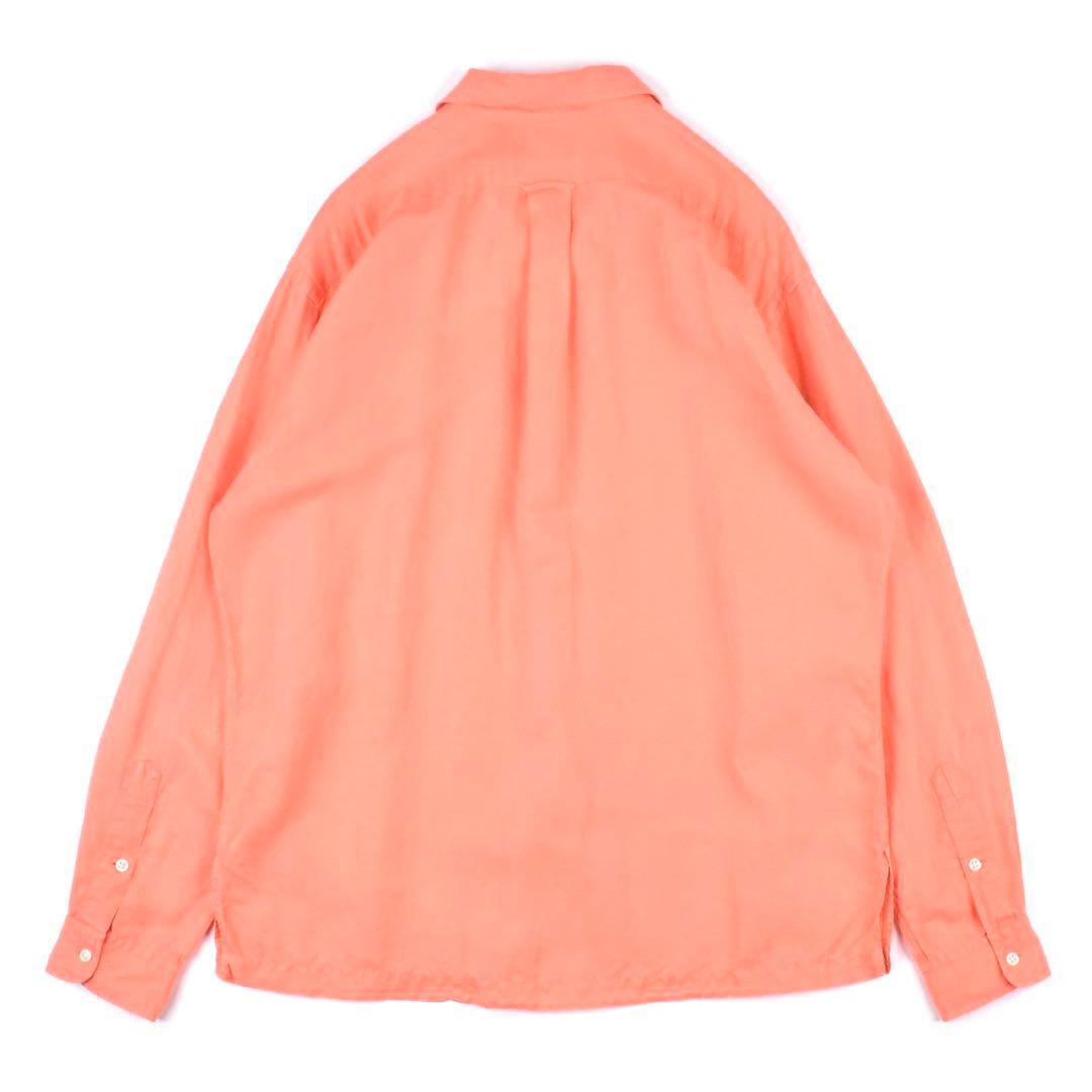 90s Ralph Lauren Shirt LINEN SILK オレンジ L