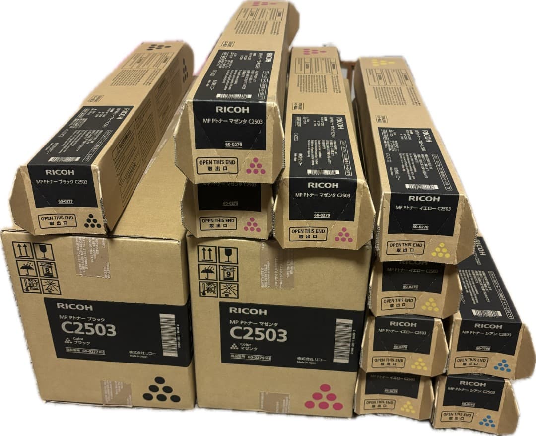 リコー　純正トナーC2503　ブラック　イエロー　シアン　マゼンタ　22本セット