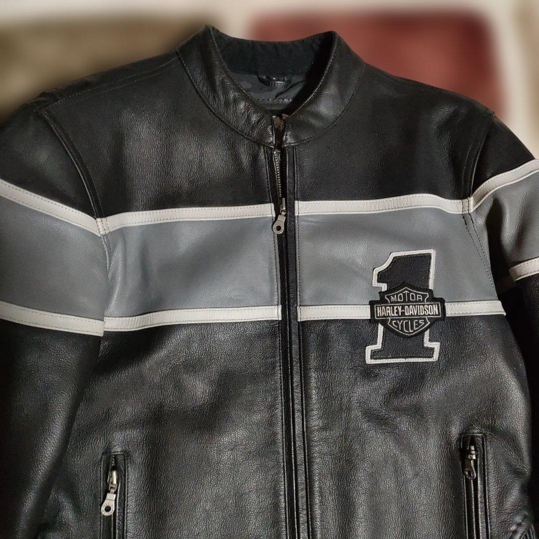 レアカラー美品　Harley-Davidson 本革レザージャケット　刺繍入