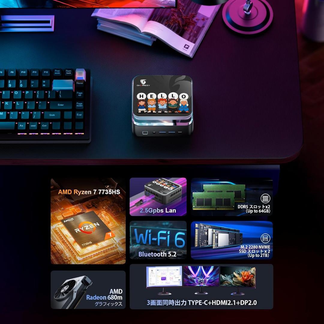 ミニPC Ryzen 7 7735HS 8コア/16スレッド 限定１個