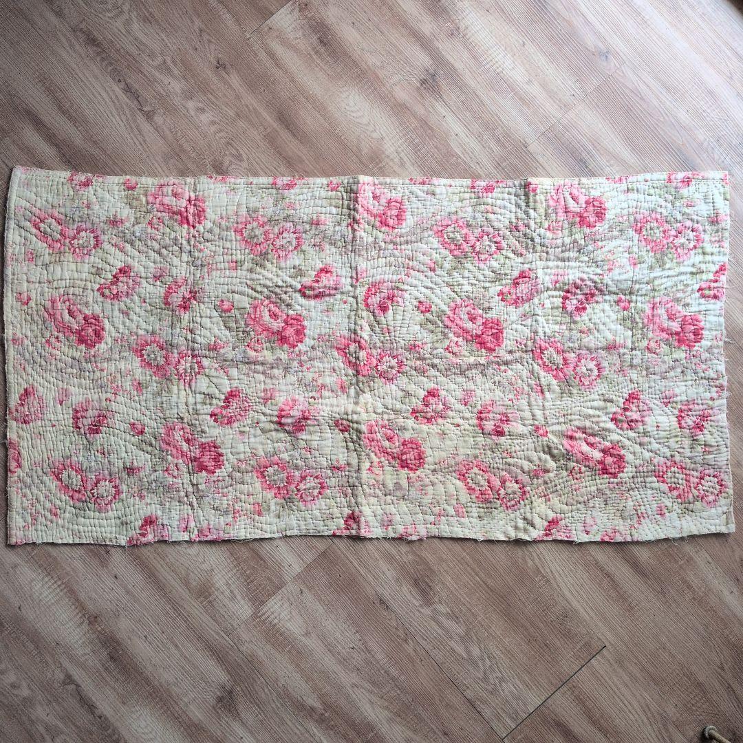 イギリスアンティーク ダーラムキルト 19世紀 130㎝×67㎝ リバーシブル