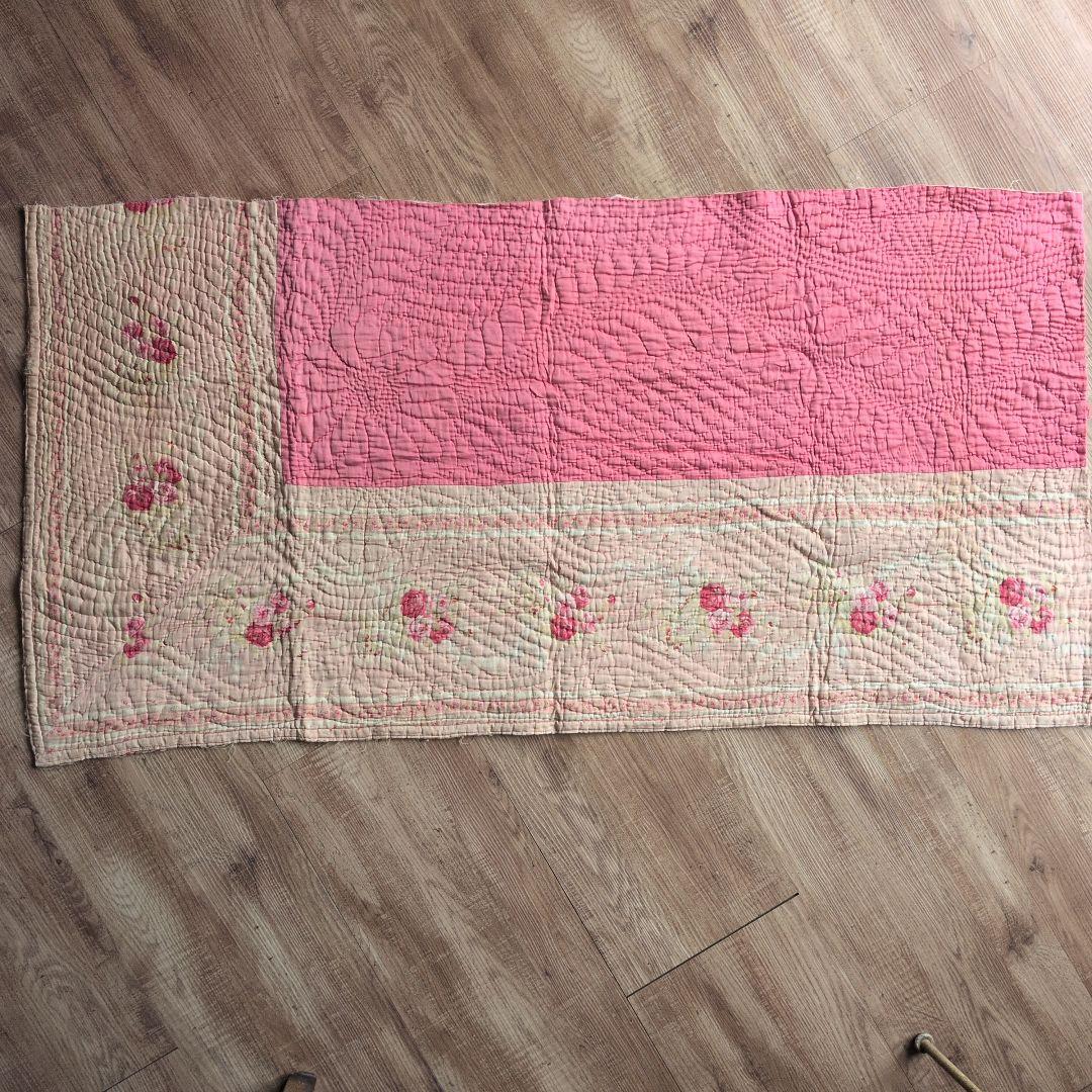 イギリスアンティーク ダーラムキルト 19世紀 130㎝×67㎝ リバーシブル