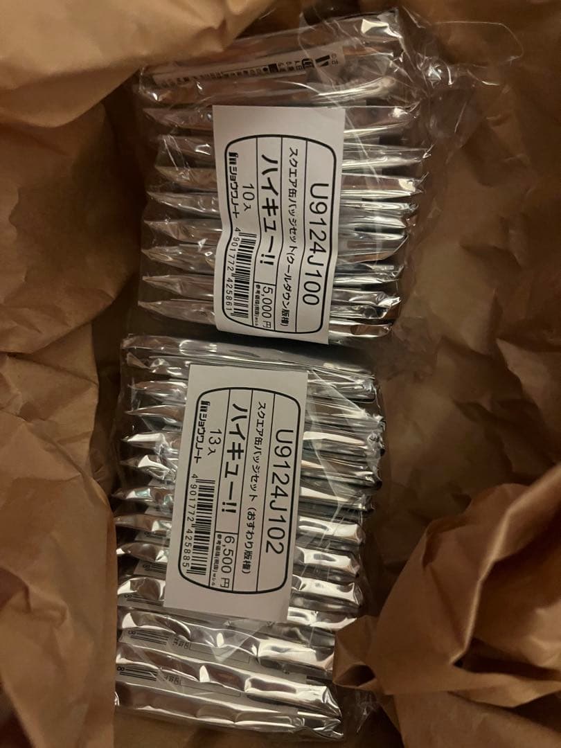 ハイキュー!! スクエア缶バッジ クールダウン おすわり 2種セット