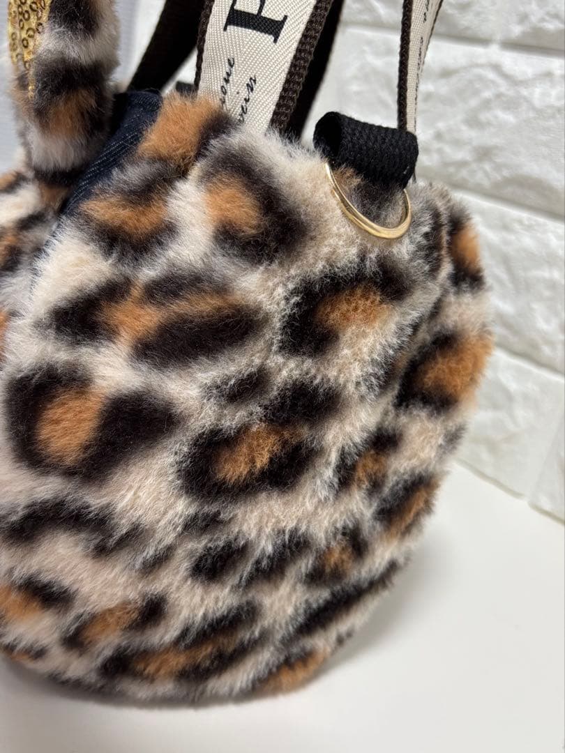 ゆ*ら様 コヤンイサムチョン　ハンドメイド　ファーミニバッグ　ヒョウ柄ベージュ