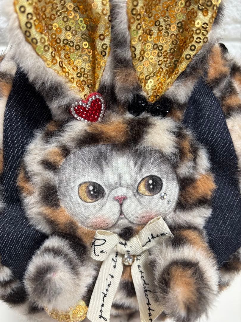 ゆ*ら様 コヤンイサムチョン　ハンドメイド　ファーミニバッグ　ヒョウ柄ベージュ