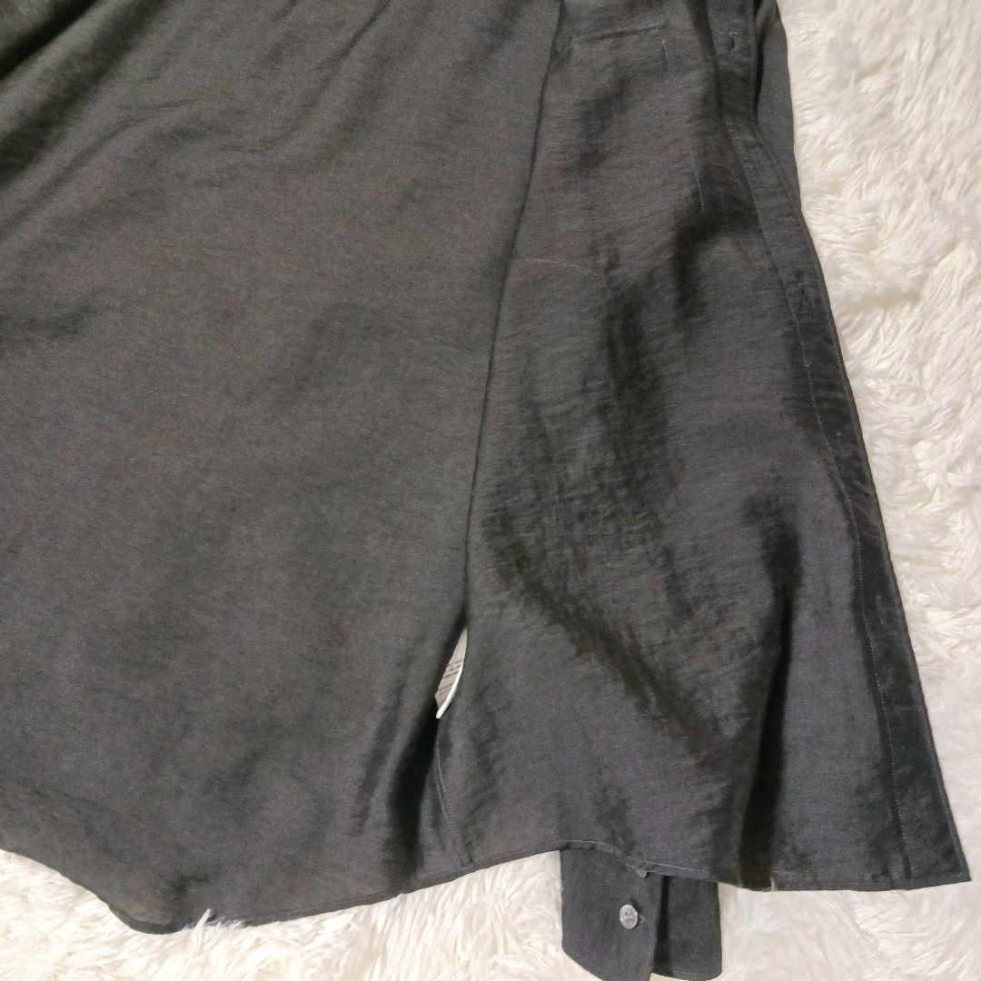 極美品★LIDNM 長袖シャツ ウェスタンシャツ シルク混 完売品 ブラック