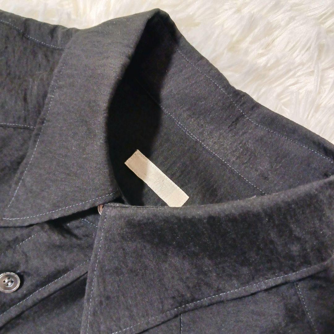極美品★LIDNM 長袖シャツ ウェスタンシャツ シルク混 完売品 ブラック