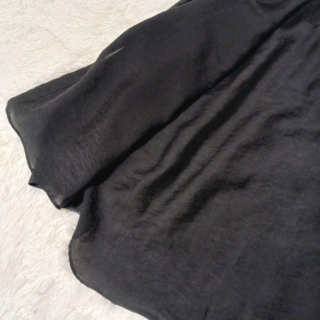 極美品★LIDNM 長袖シャツ ウェスタンシャツ シルク混 完売品 ブラック