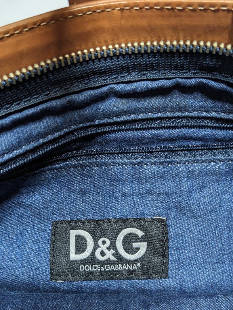 ドルチェ&ガッバーナ　大型　牛ヌメ革　2wayデニムショルダーバッグインディゴ