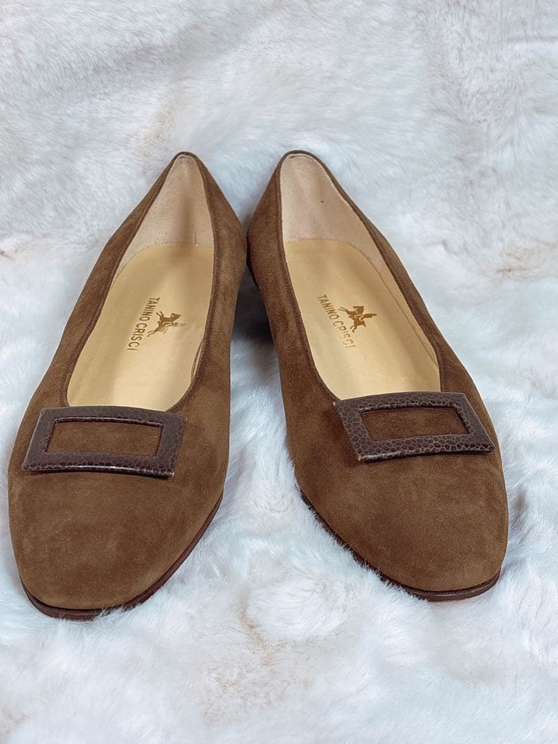 TANINO CRISCI タニノクリスチーブラウン スエード パンプス24・5