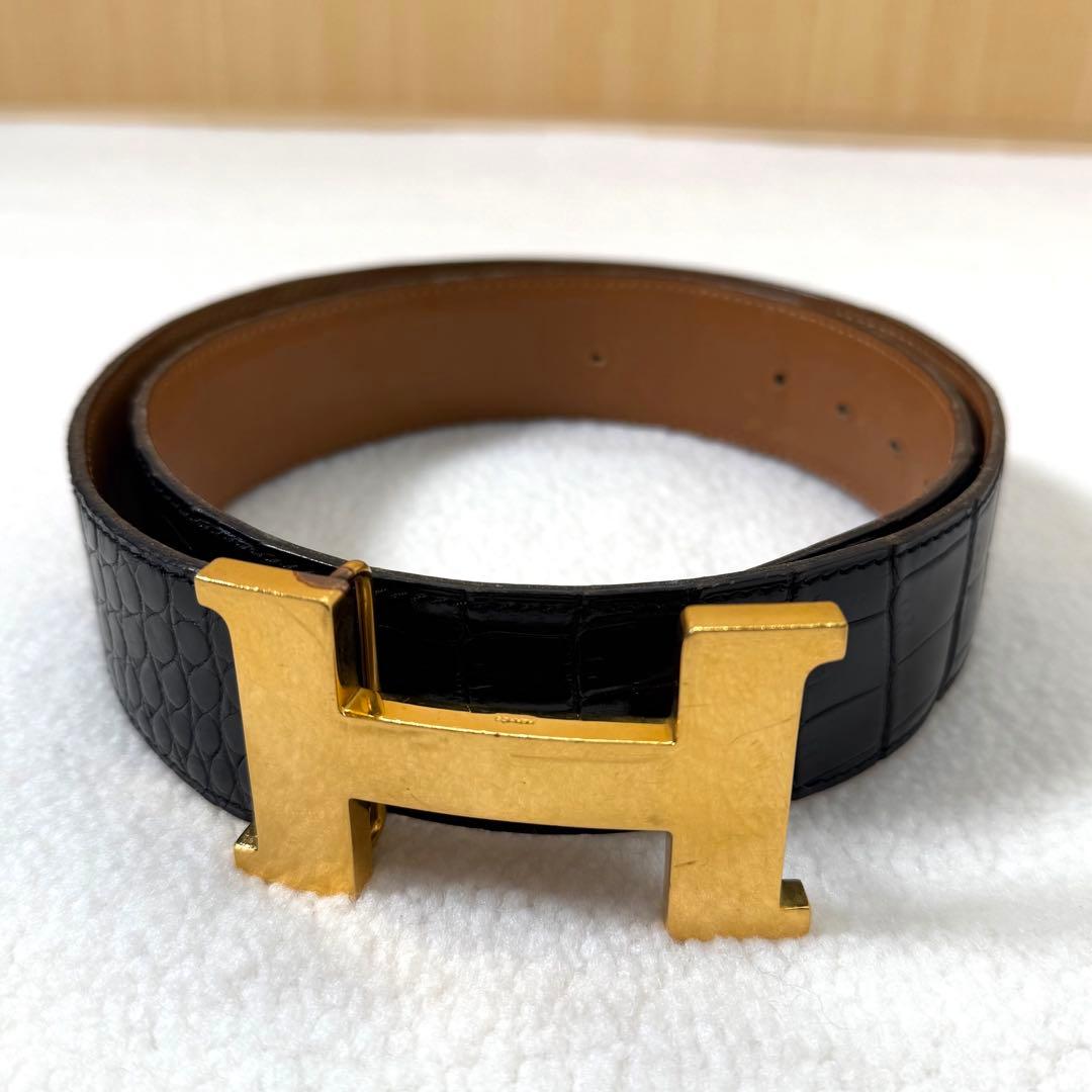 【希少】HERMÈS クロコダイル コンスタンス ベルト　エルメス