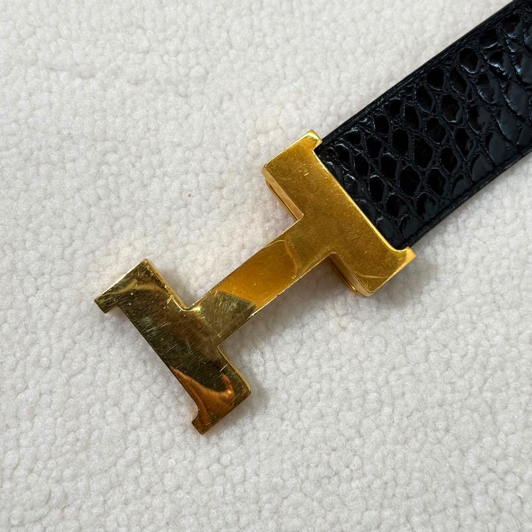 【希少】HERMÈS クロコダイル コンスタンス ベルト　エルメス