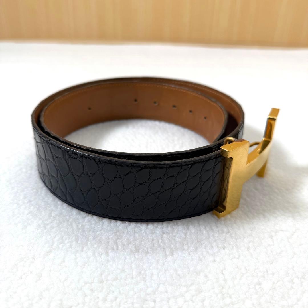 【希少】HERMÈS クロコダイル コンスタンス ベルト　エルメス