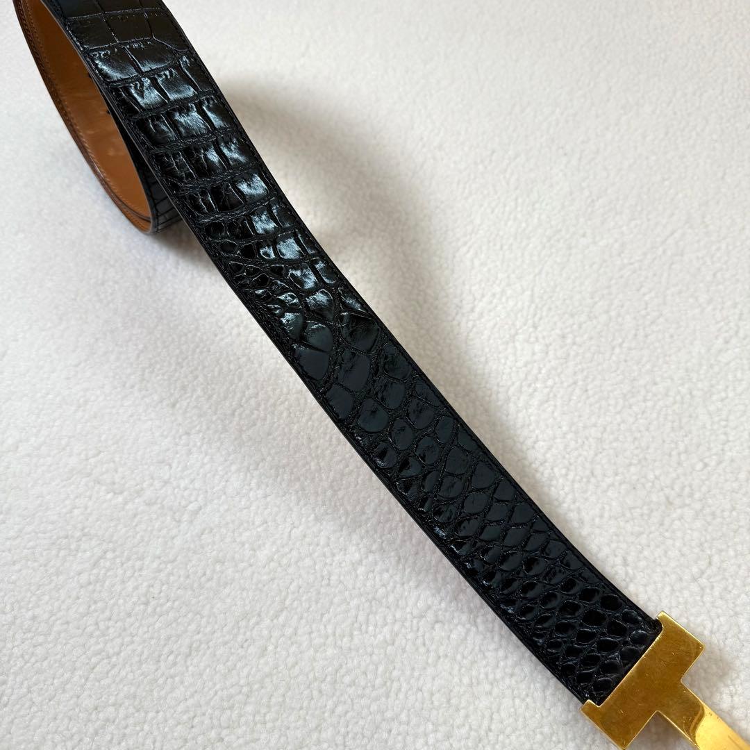 【希少】HERMÈS クロコダイル コンスタンス ベルト　エルメス