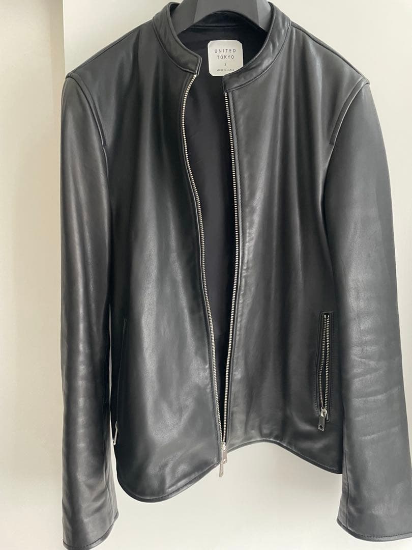 UNITED TOKYO シングル レザーライダースジャケット 3 黒