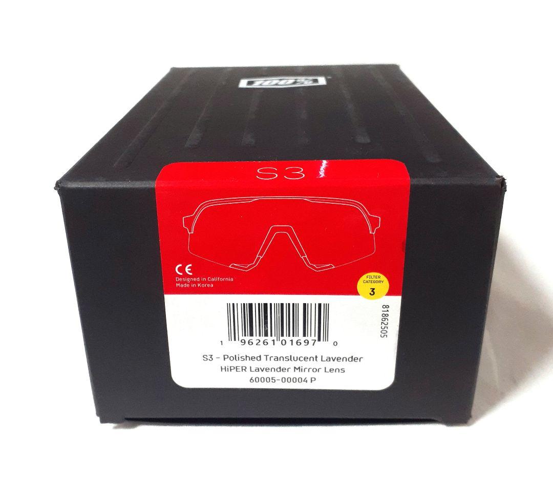 最新版 100% S3 クリア ラベンダー ワンハンドレッド サングラス