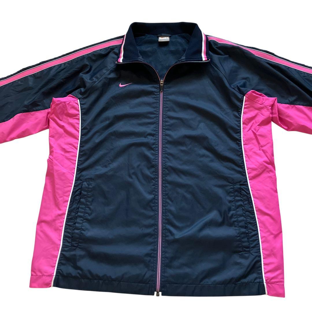 美品00s OLD NIKE レアカラーピンク ナイロンセットアップ上下 Y2K