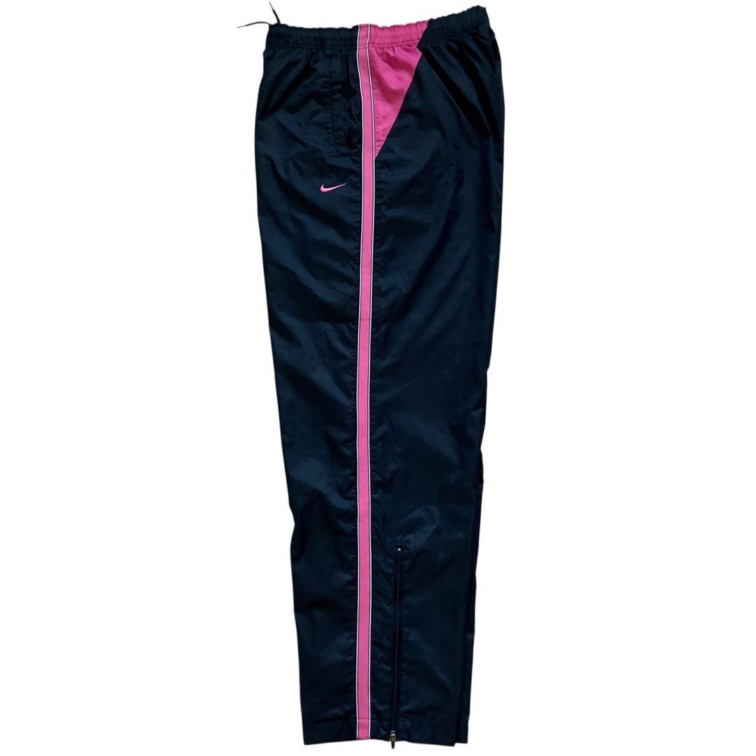 美品00s OLD NIKE レアカラーピンク ナイロンセットアップ上下 Y2K
