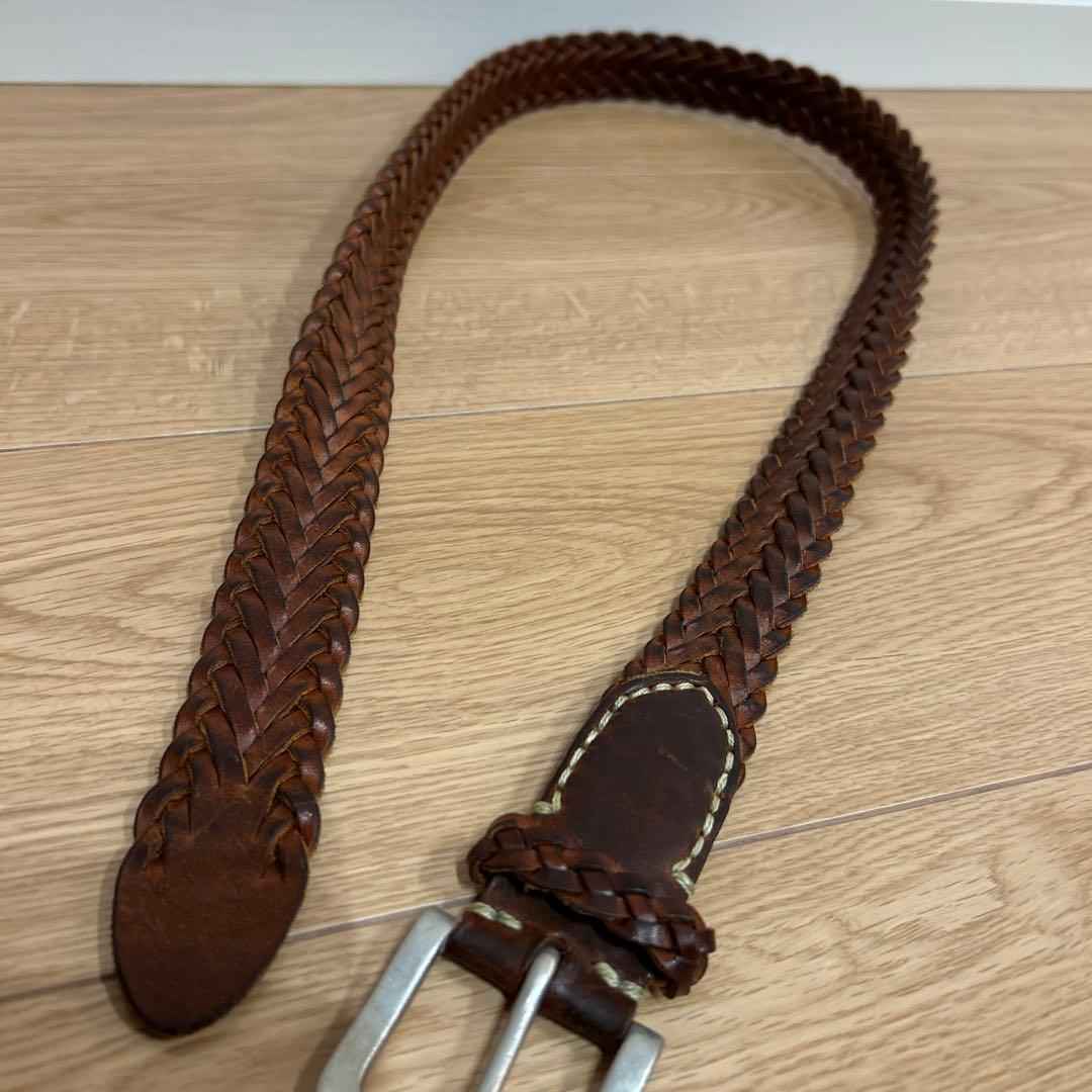 VINTAGE WORKS 編み込みレザーベルト