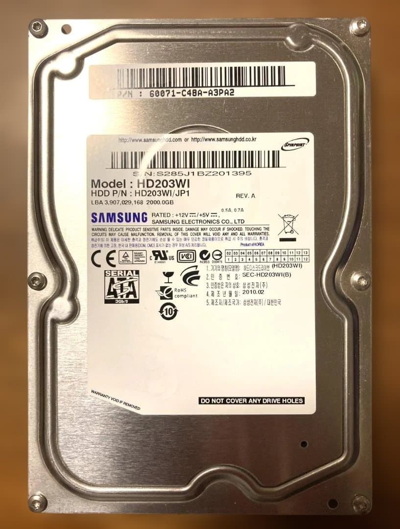 Samsung サムソン HD203WI（3.5インチ HDD 2TB）