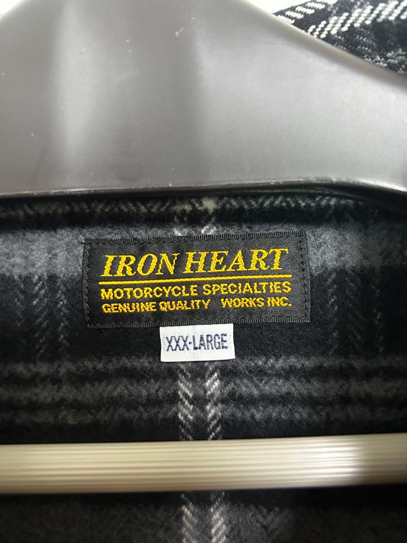IRON HEART ネルシャツ XXX-LARGE ブラック/ホワイトチェック
