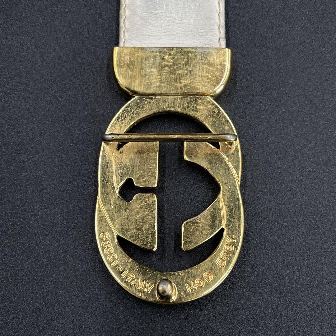 オールド　グッチ　GGロゴ　インターロッキング バックルベルト　ネイビー　メンズ