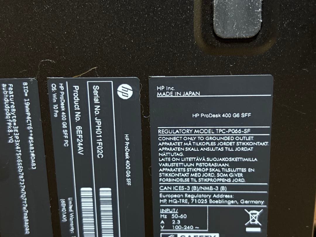 ☆G9【現状品】HP ProDesk 400G6 i3-3.6 4GB500GB