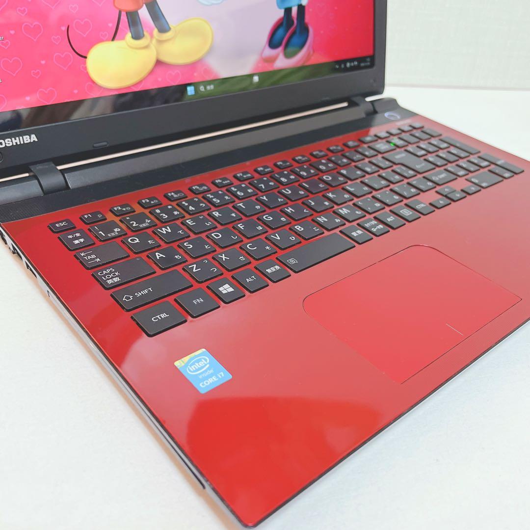 美品、光沢レッド、コアi7、8G、大容量SSD、オフィス2021&イラレが使える