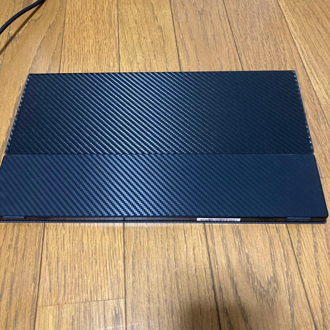 カーボンファイバー調 モニター台 USB-C接続