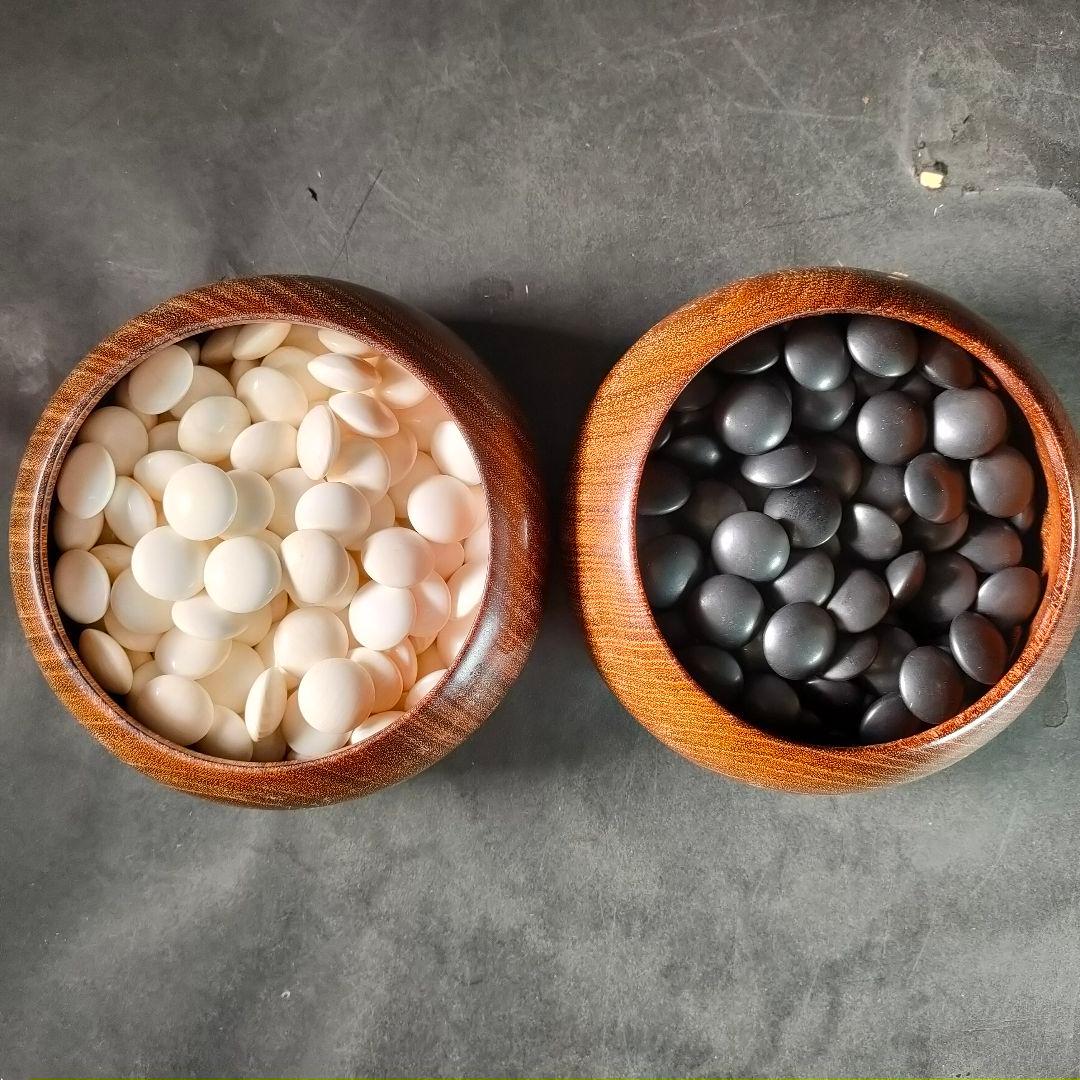 C18-3/天然本蛤38号・那智黒石/碁石/囲碁/碁笥/国産/骨董