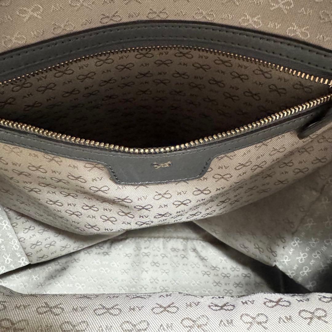 未使用級✨アニヤハインドマーチ リュック スマイリー レザー グレー パンチング