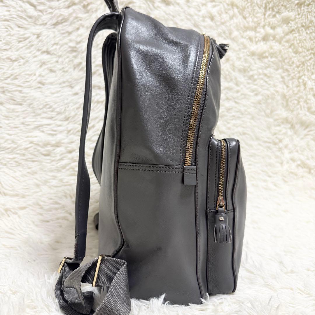 未使用級✨アニヤハインドマーチ リュック スマイリー レザー グレー パンチング