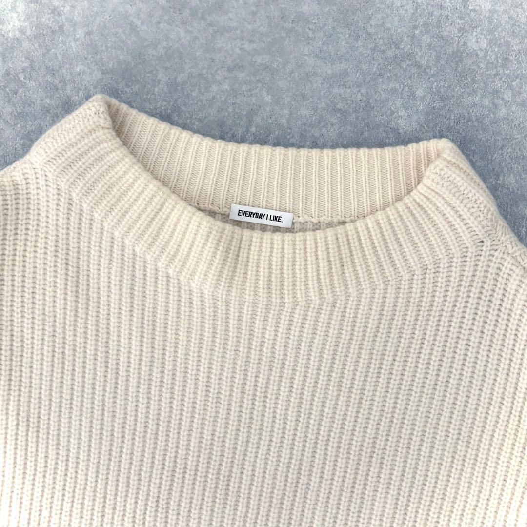 美品 ドゥーズィエムクラス アゼワイドスリーブセーター ウール ホワイト 白