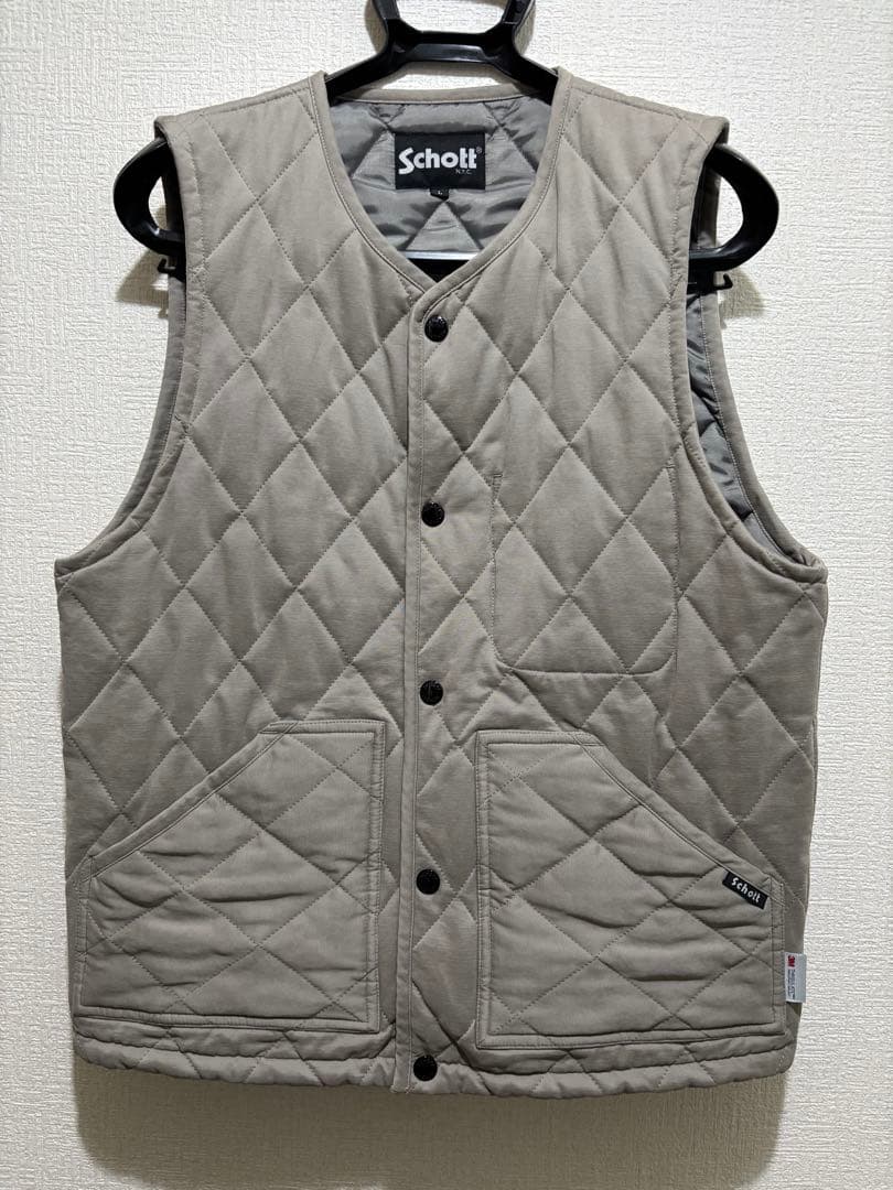 Schott QUILTING WORK VEST/ベージュ　定価19,800円