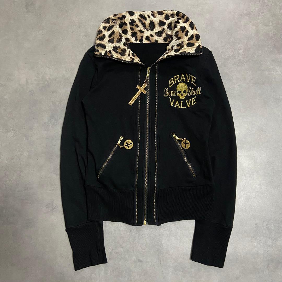 平成ギャル d.i.a ブルゾン 十字架 ドクロ ヒョウ柄 グランジ CE63