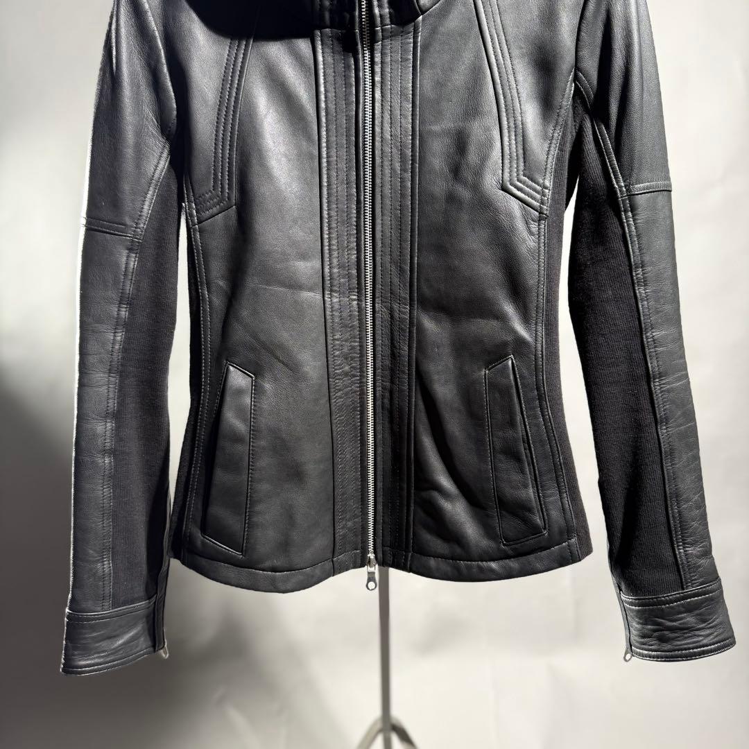 ジャケット・アウター NO ID. LEATHER MOTORCYCLE JKT size1