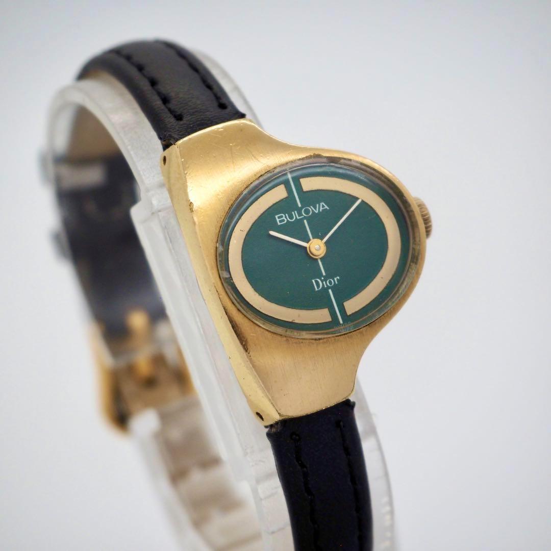 279 稼働　Dior時計　ブローバ 手巻き ヴィンテージ レディース　Wネーム
