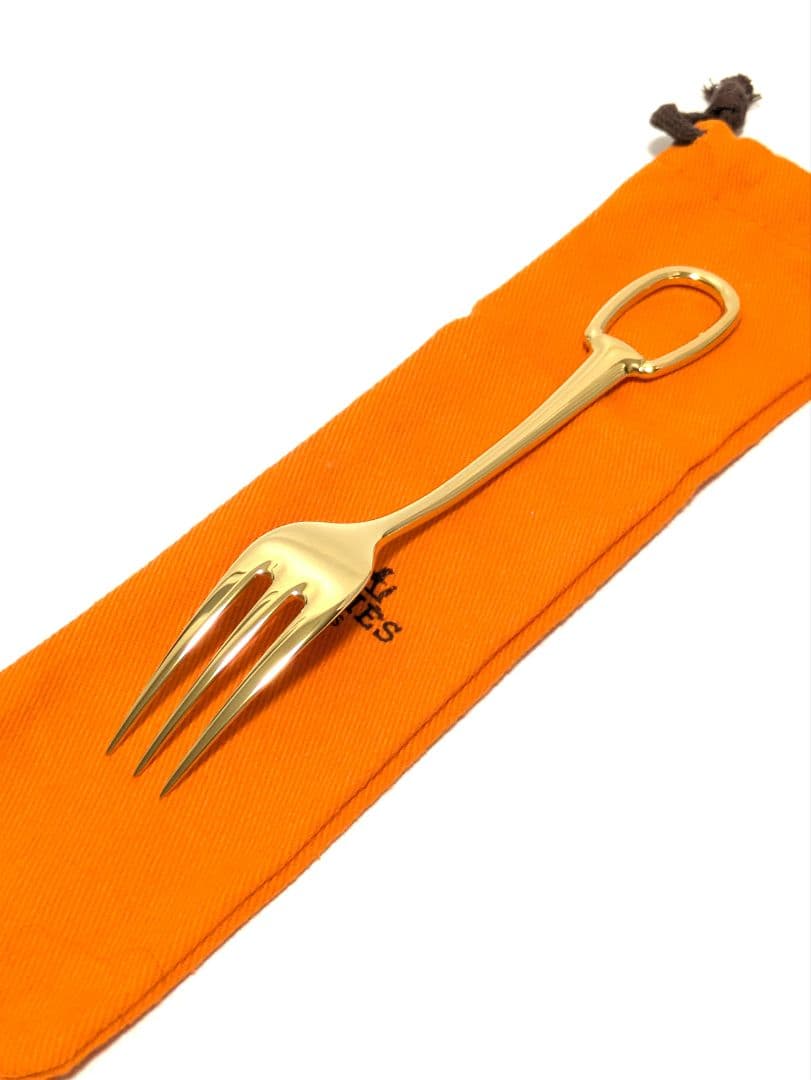 HERMES エルメス グランアトラージュ デザートフォーク ゴールド