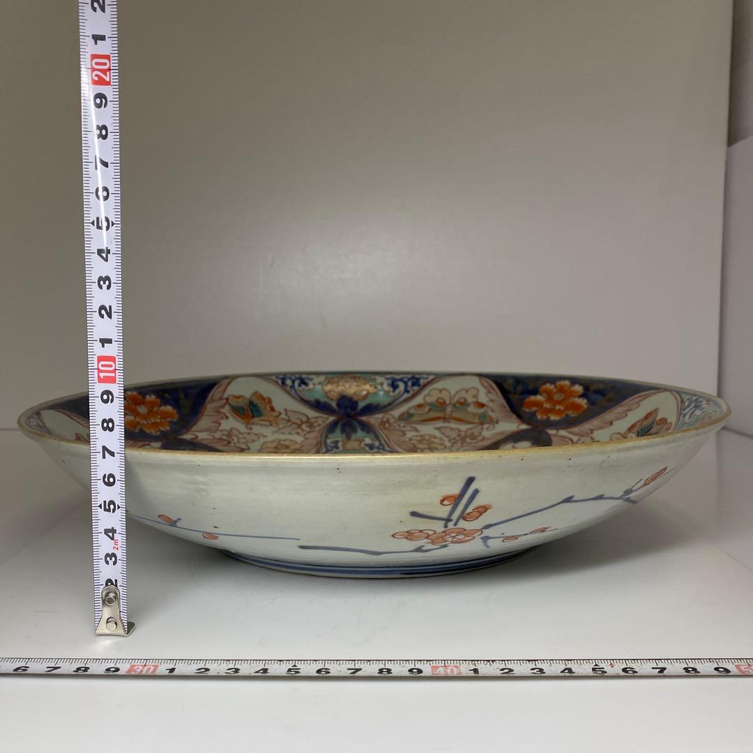 江戸中期 元禄伊万里 大皿 木箱付 w36cm 東キ7-1206☆2F タエチ