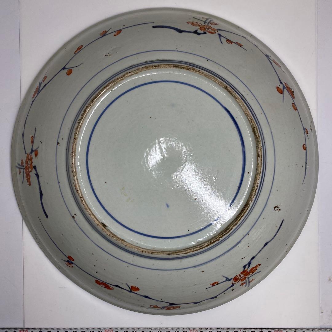 江戸中期 元禄伊万里 大皿 木箱付 w36cm 東キ7-1206☆2F タエチ