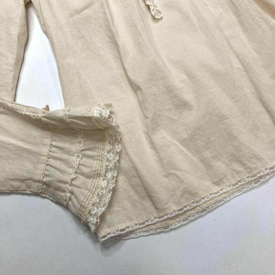 ピンクハウス 生成 レース使い 綿ローンブラウス