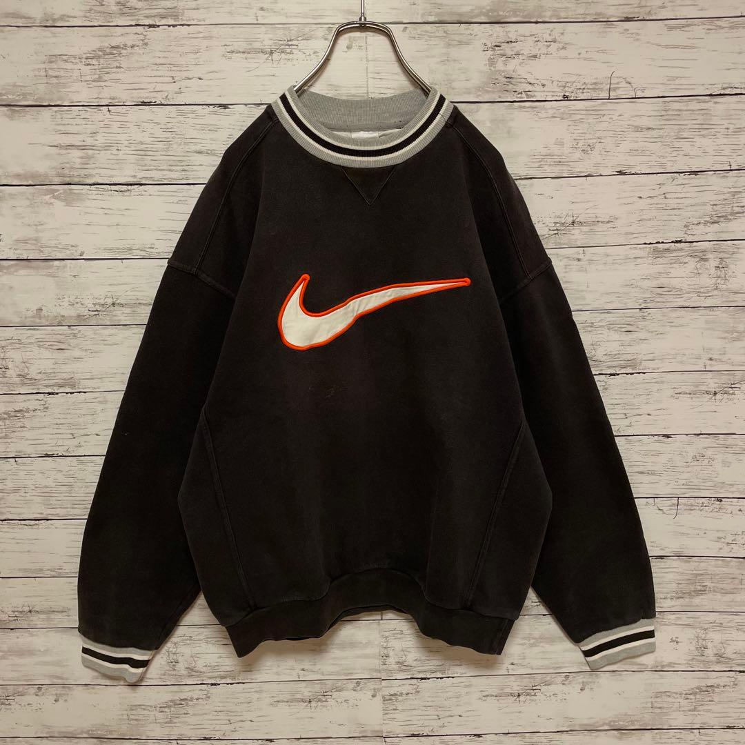922【入手困難】ナイキ♤刺繍ビッグロゴ　90s 銀タグ　スウェット　即完売品