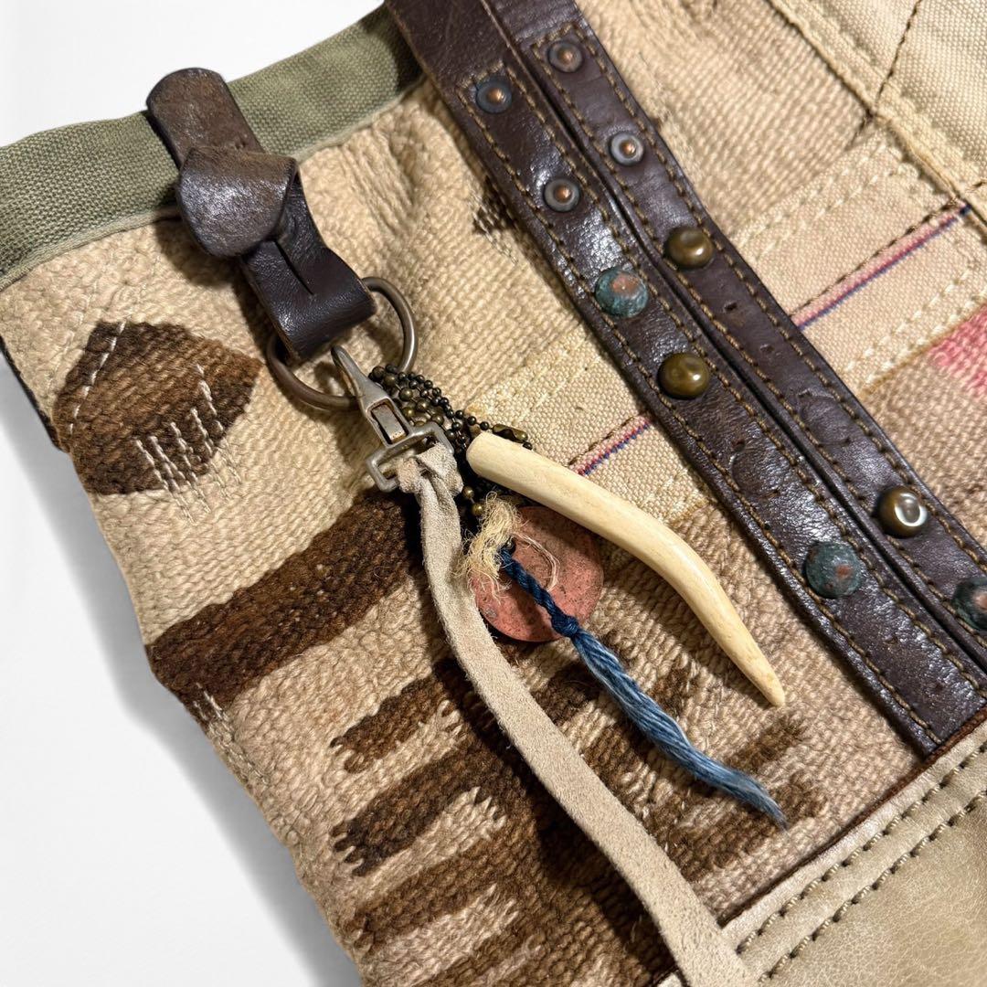 J.AUGUR DESIGN ネイティブ キャンバス レザー トートバッグ