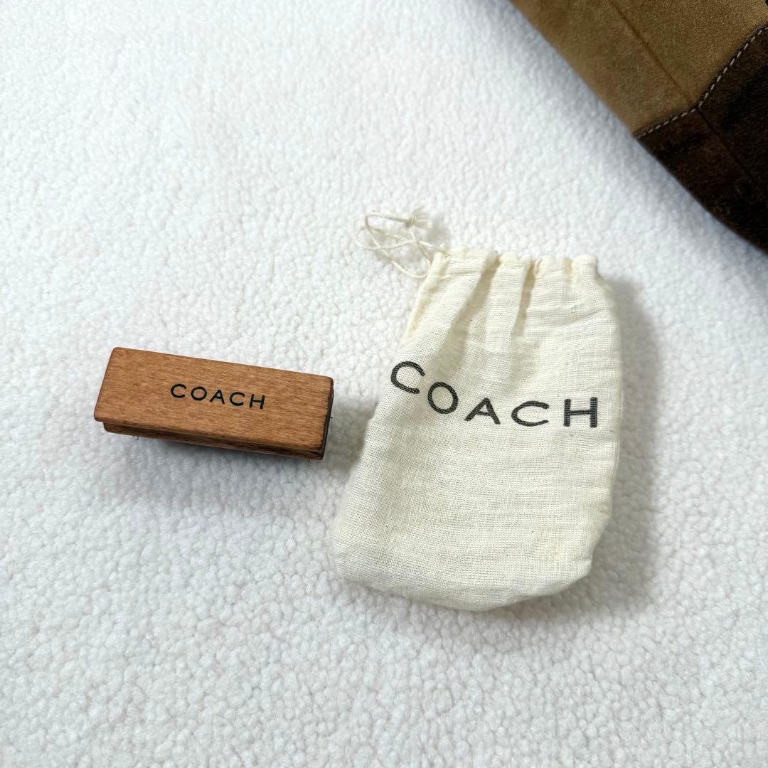COACH コーチ 9587 スエード×レザー パッチワーク ショルダーバッグ