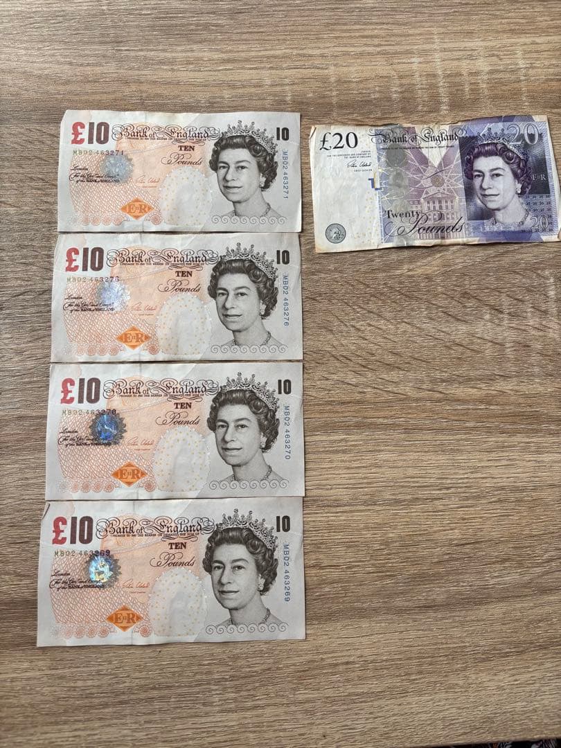 イギリス 旧紙幣(ポンド）合計60ポンド紙幣