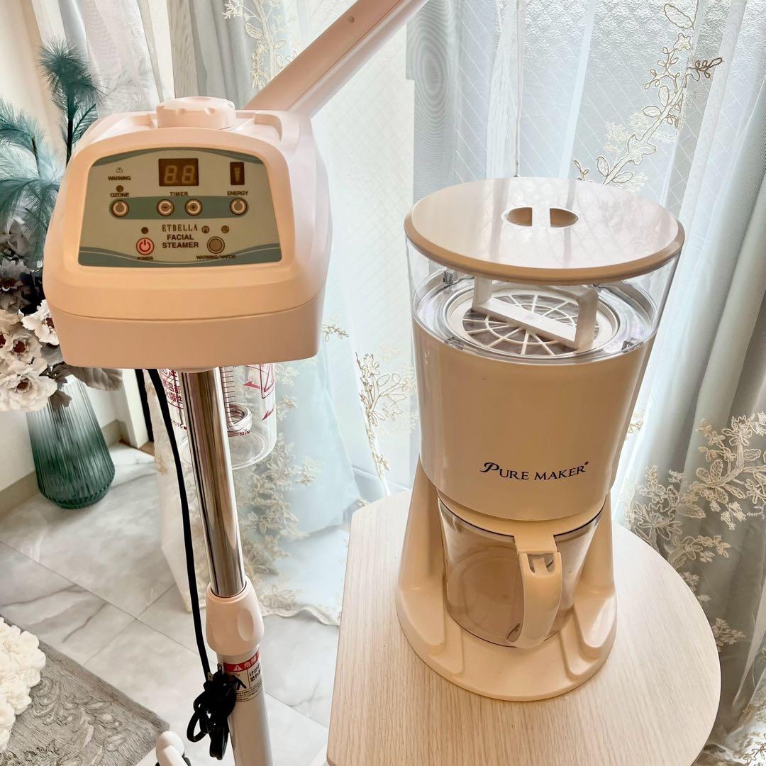 エステスチーマー ETBELLA フェイシャルスチーマー、卓上精製水器 セット