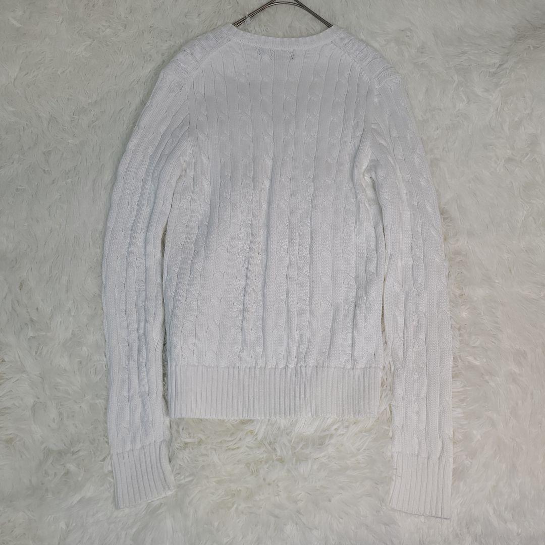 Polo Ralph Lauren ケーブルニットセーター ホワイト　V ネック