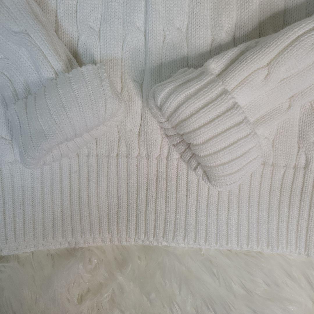 Polo Ralph Lauren ケーブルニットセーター ホワイト　V ネック