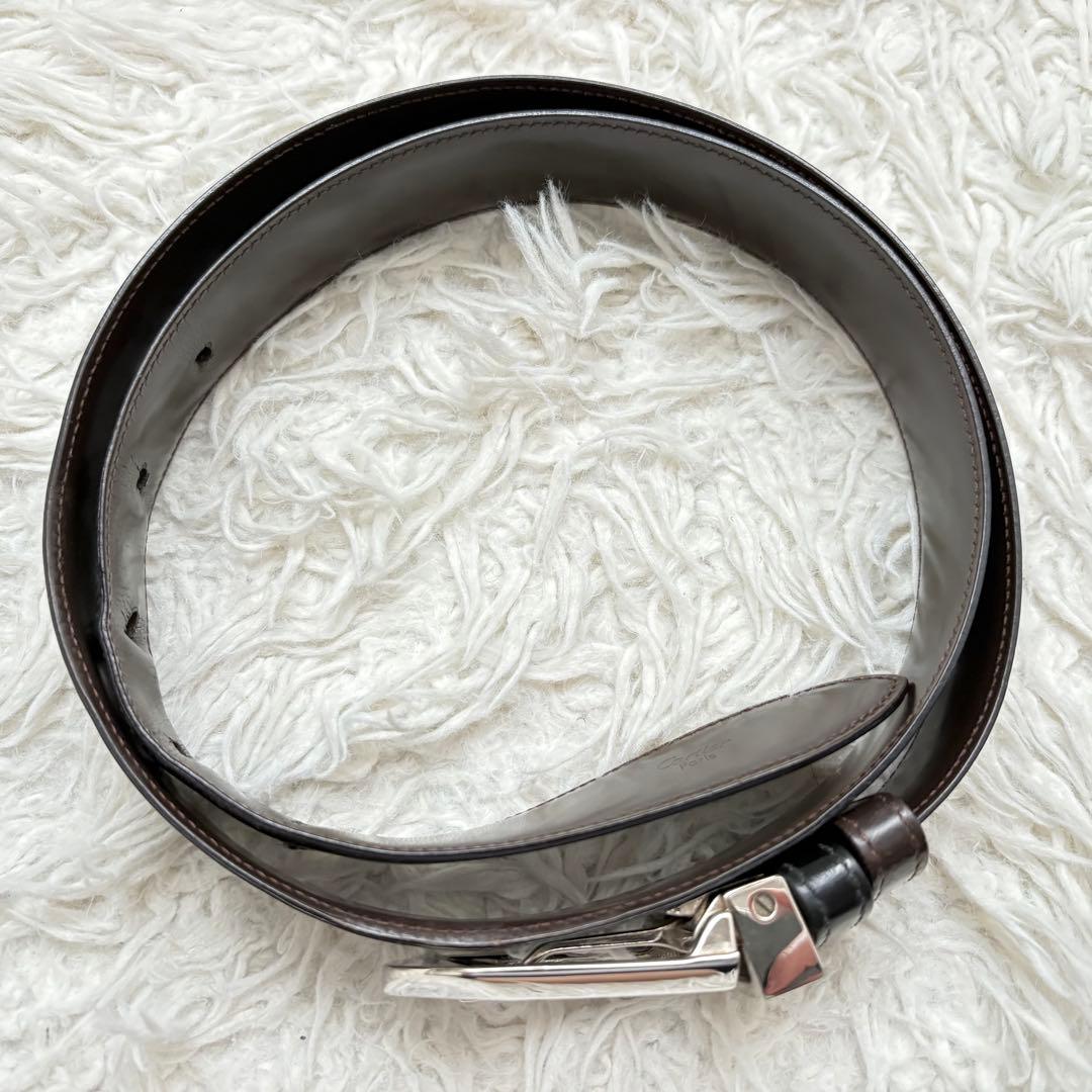 良品　カルティエ　リバーシブルベルト　アルディロン　男女兼用　シルバー金具