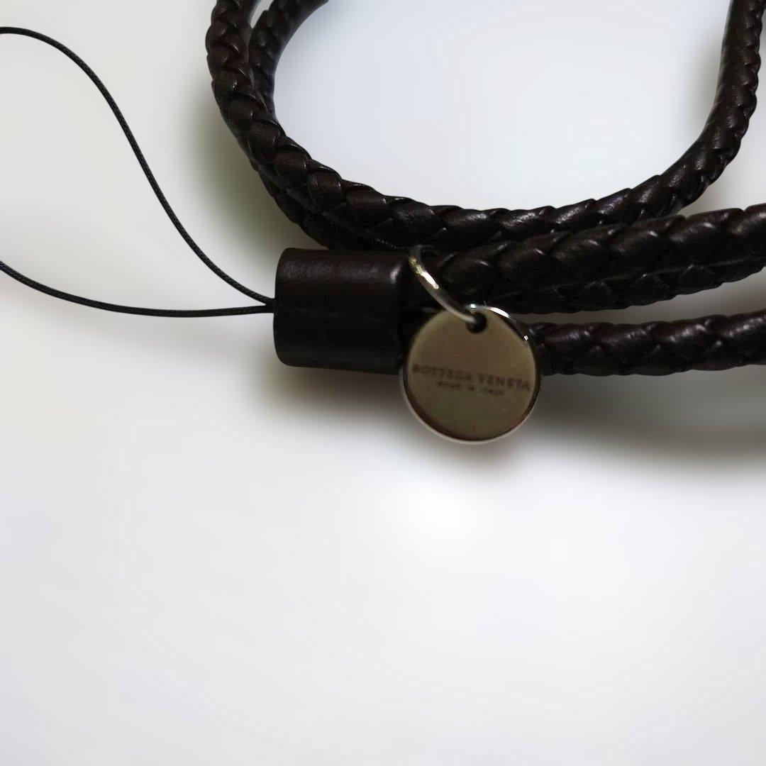 未使用＊ボッテガヴェネタ ネックストラップ イントレチャート ダークブラウン